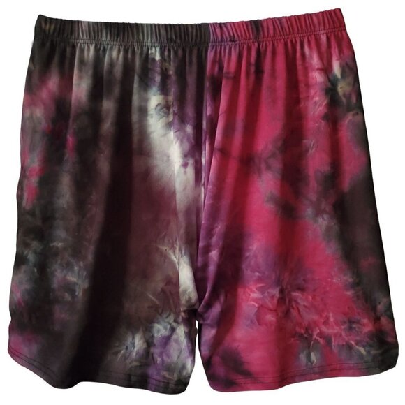 𝅺bluming Apparel Pink Purple Tie Dye Mid Rise Jersey Knit Comfort Shorts Size M - Picture 4 of 6